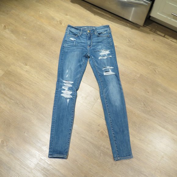 American Eagle Distressed High Rise Jegging Size 4 - Picture 2 of 14